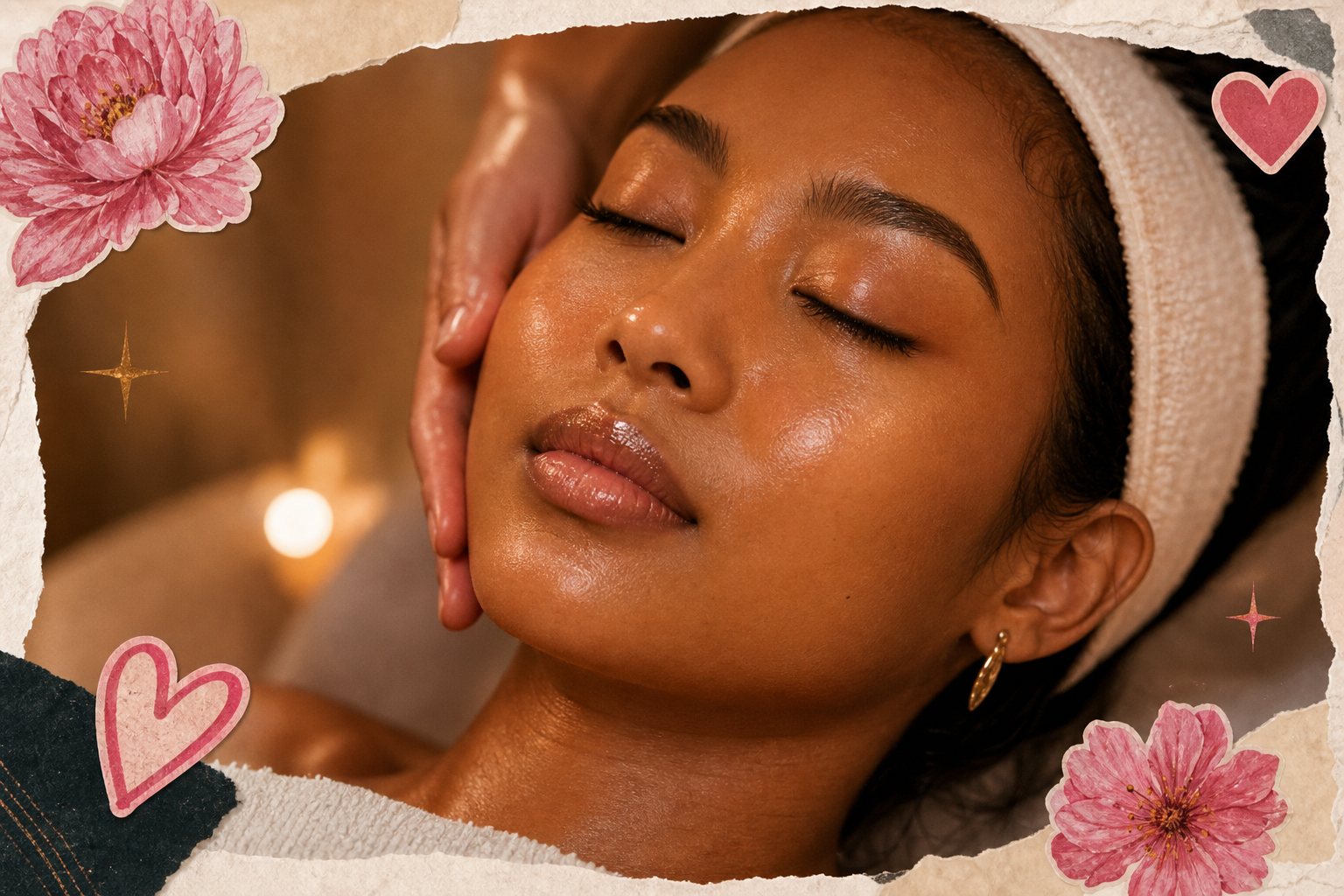 Black woman receiving a luminous skin treatment