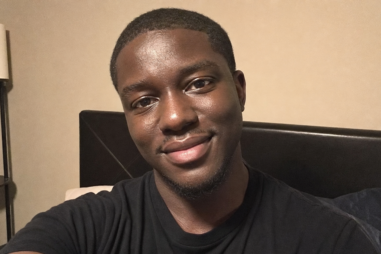Amateur selfie of Jordan after a basic facial